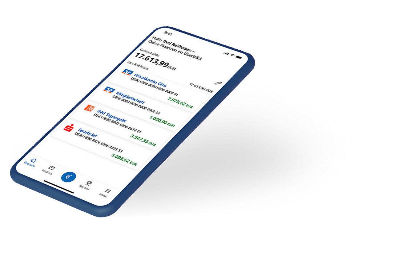 Abbildung Smartphone mit VR Banking App
