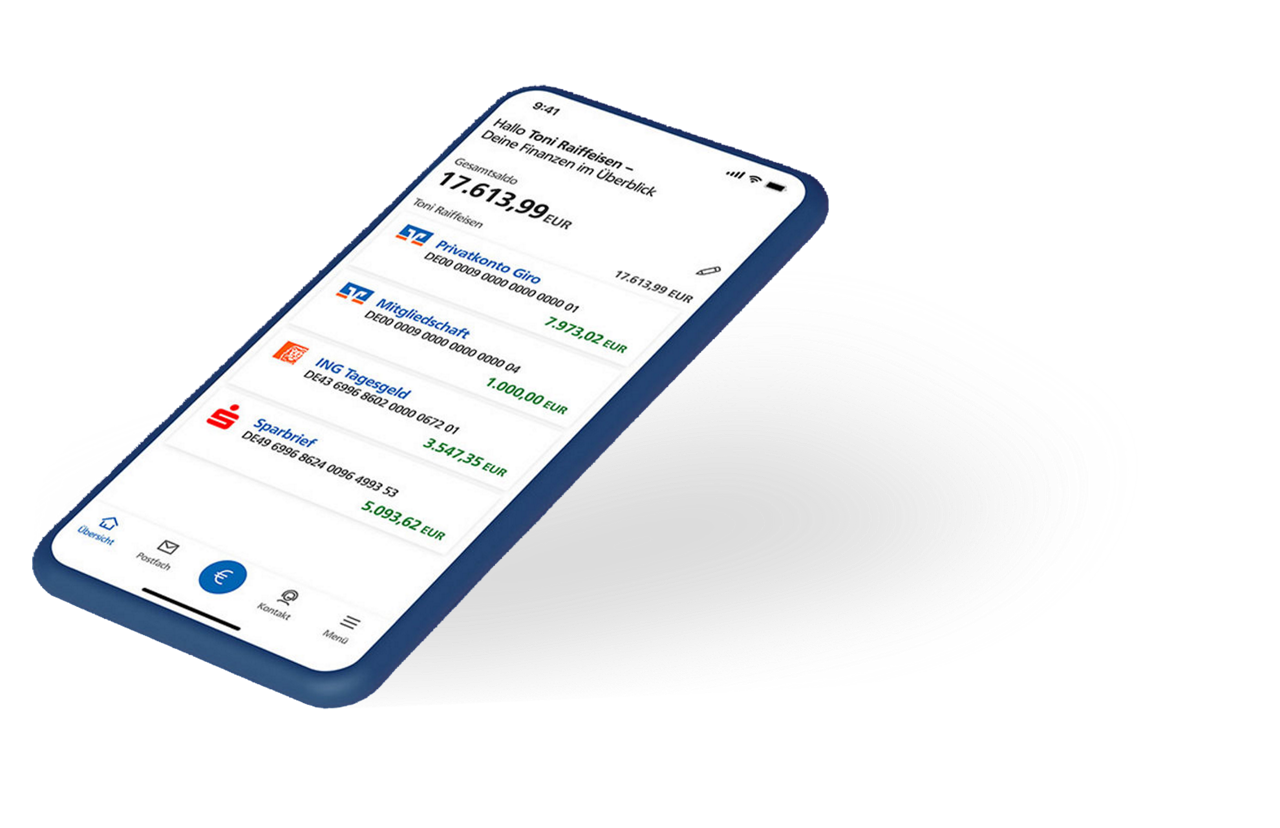 Abbildung Smartphone mit VR Banking App