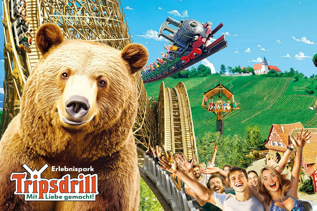 Bild zeigt Attraktionen im Erlebnispark Tripsdrill