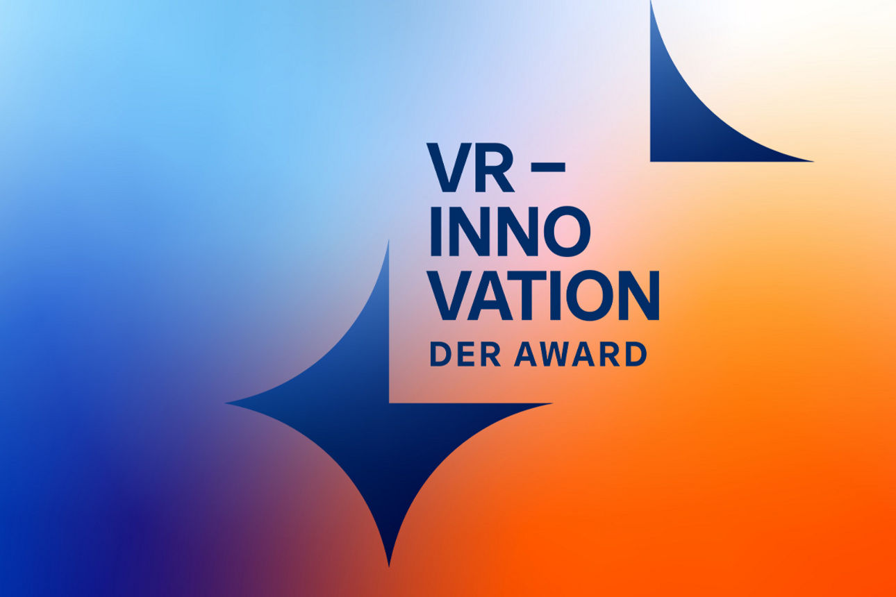 Bunter Farbverlauf mit dem Logo des VR-INNOVATIONs Awards