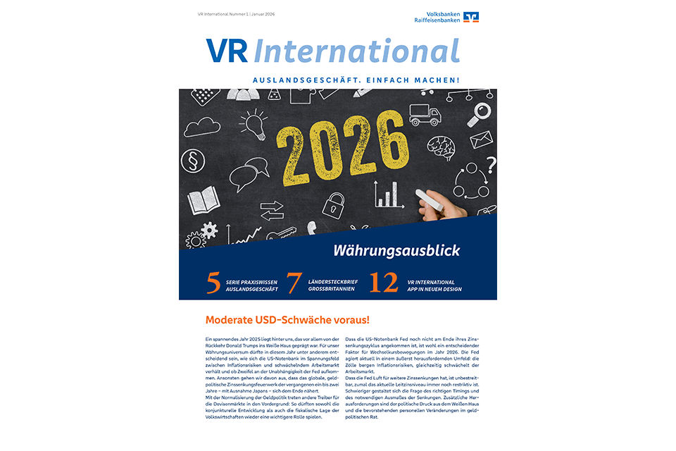Aktuelles Titelblatt des Fachmagazins VR International
