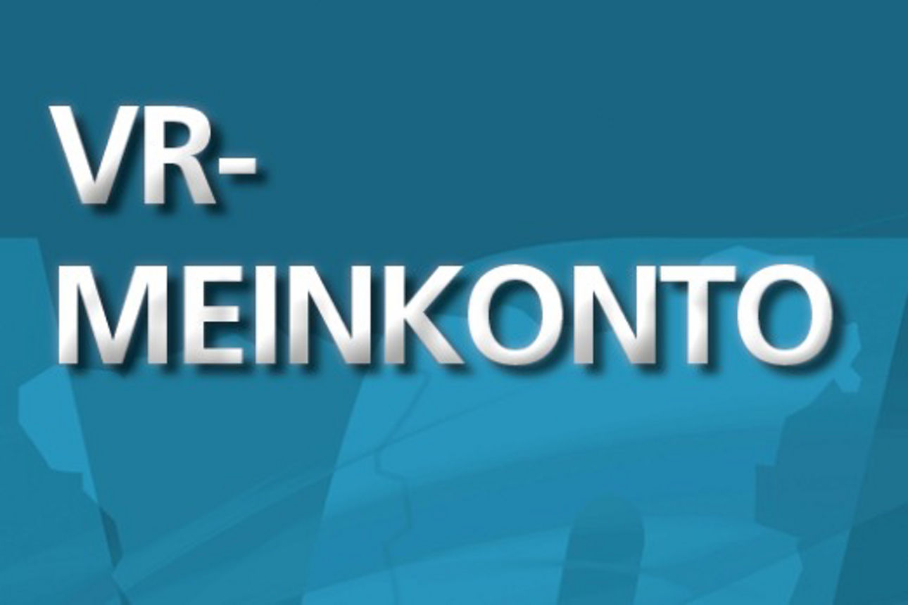 Hellblauer Banner mit der Aufschrift "VR-Meinkonto"