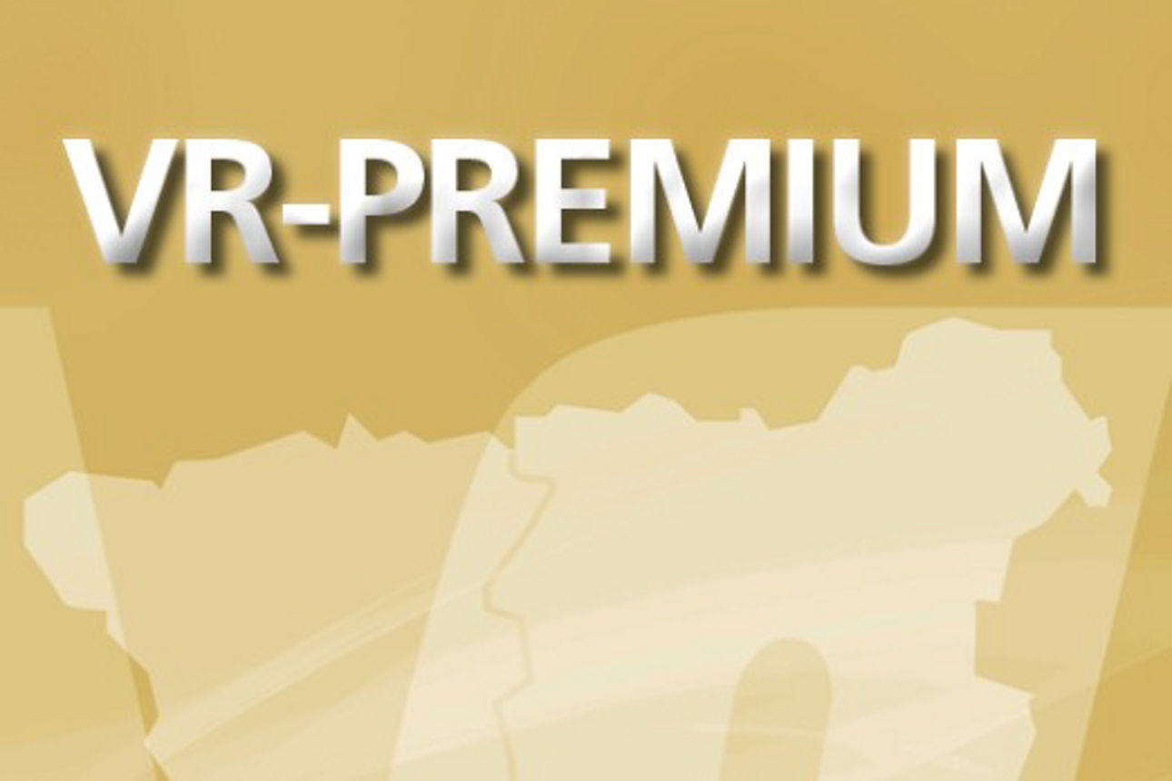 Goldener Banner mit der Aufschrift "VR-Premium"