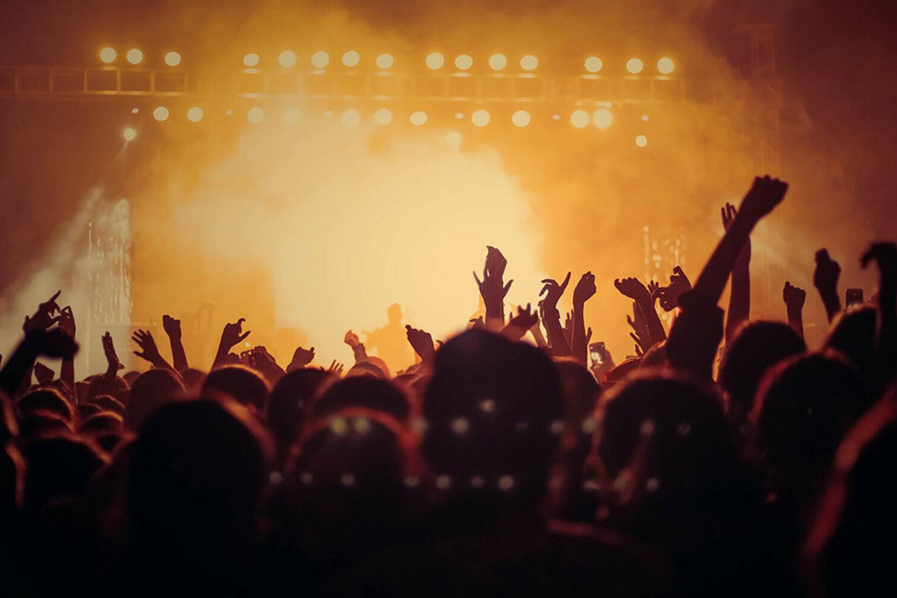 VR Ticket; Konzert mit jubelnder Menschenmenge