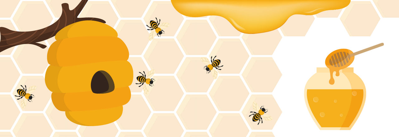 Bienen fliegen zu einem Bienennest.