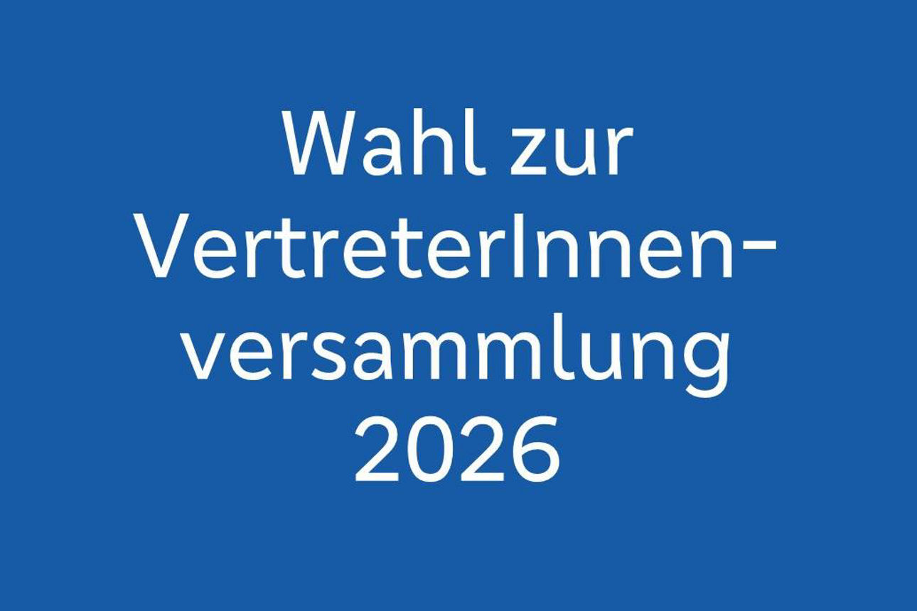 Textmotiv zur Ankündigung der Wahl VertreterInnenversammlung 2026