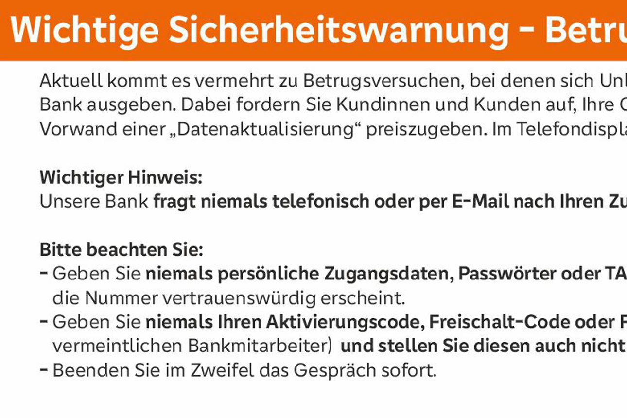 Phishing Warnungen