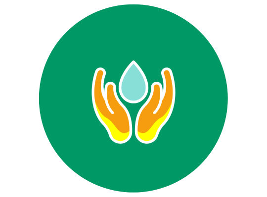 Icon Hände fangen Wassertropfen