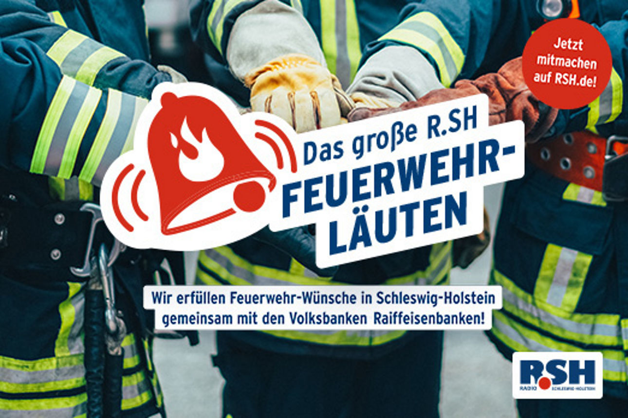 Feuerwehrleute legen ihre Hände in der Mitte übereinander