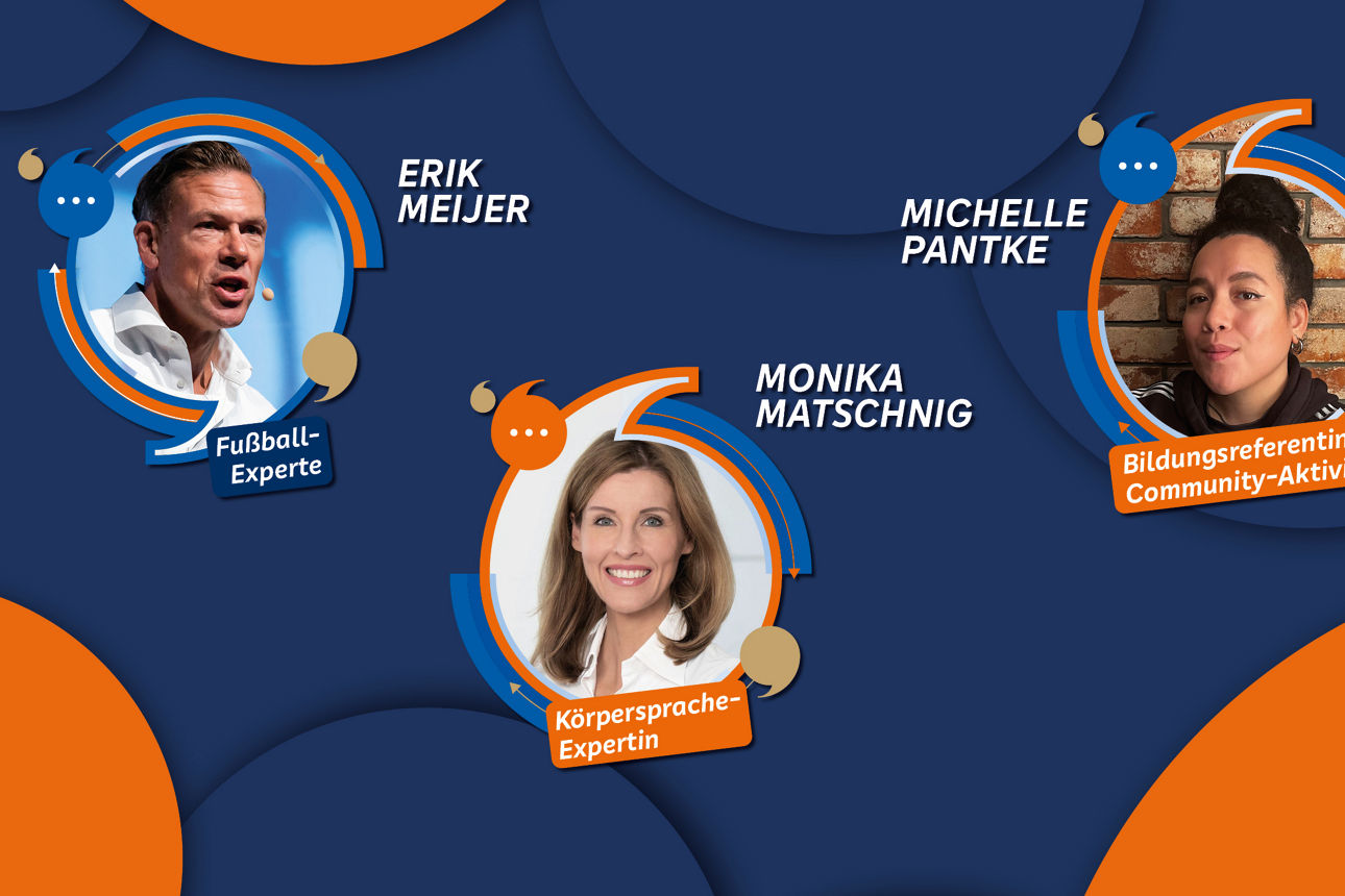 MitgliederEvents Frühjahr 2026 - Redner-Bilder in Sprechblasen