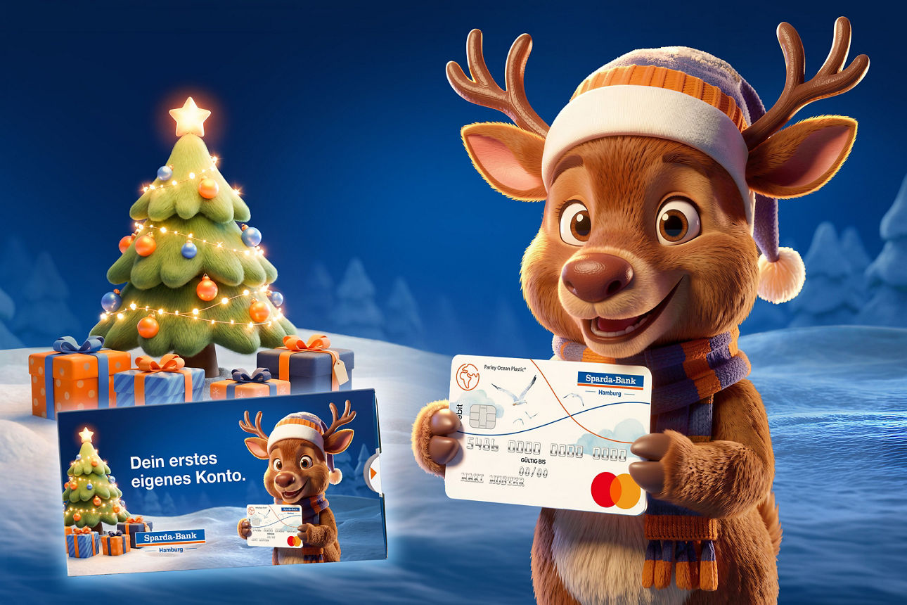 Weihnachtsgutschein mit Startguthaben für Kinderkonto