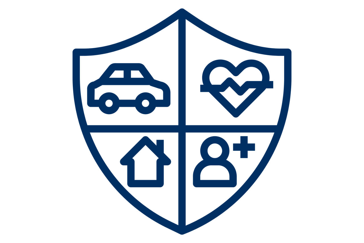 Ein Pictogramm eines Schildes mit verschiedenen Unterteilungen