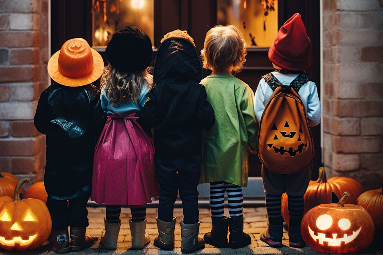 Verkleidete Kinder an Halloween