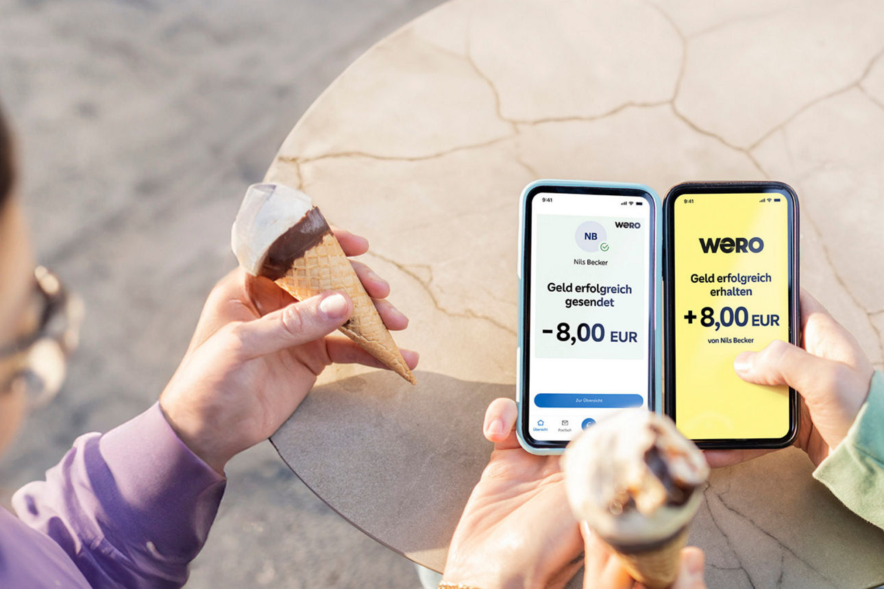Mit Wero Geld fürs Eis aufs Konto senden