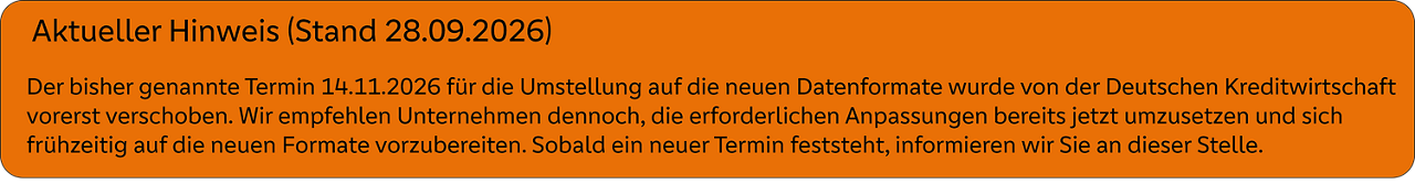 ISO 20022: Umstellung vorerst verschoben