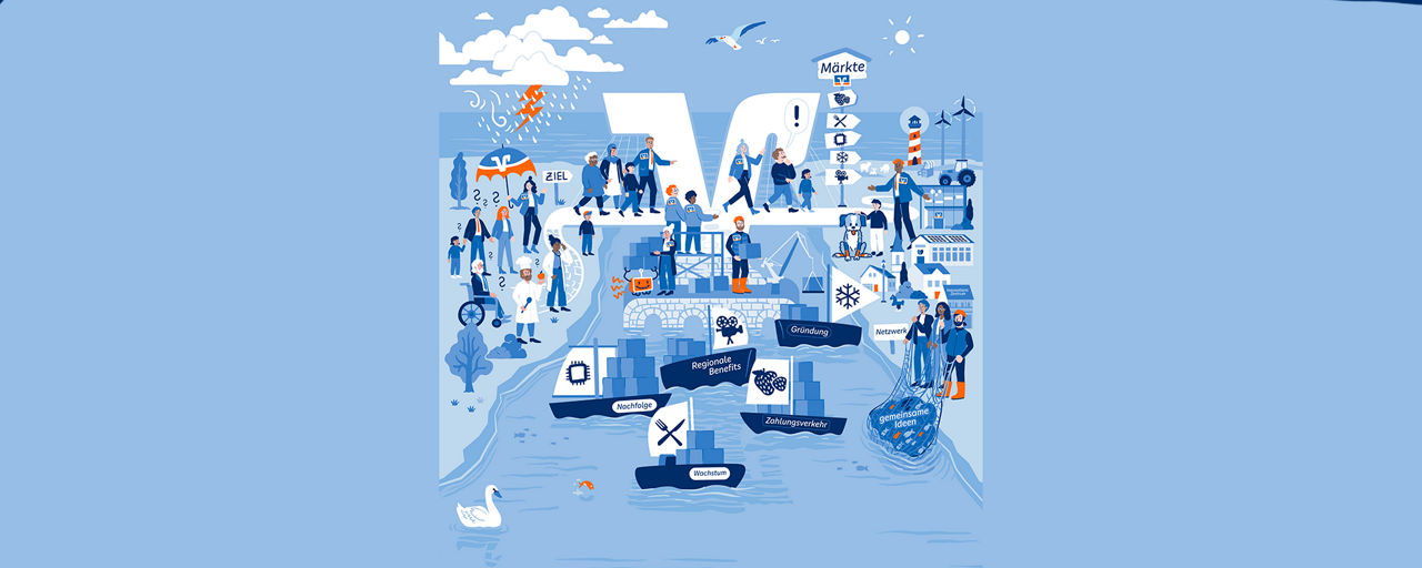 Wimmelbild des Geschäftsberichtes 2024 der VReG