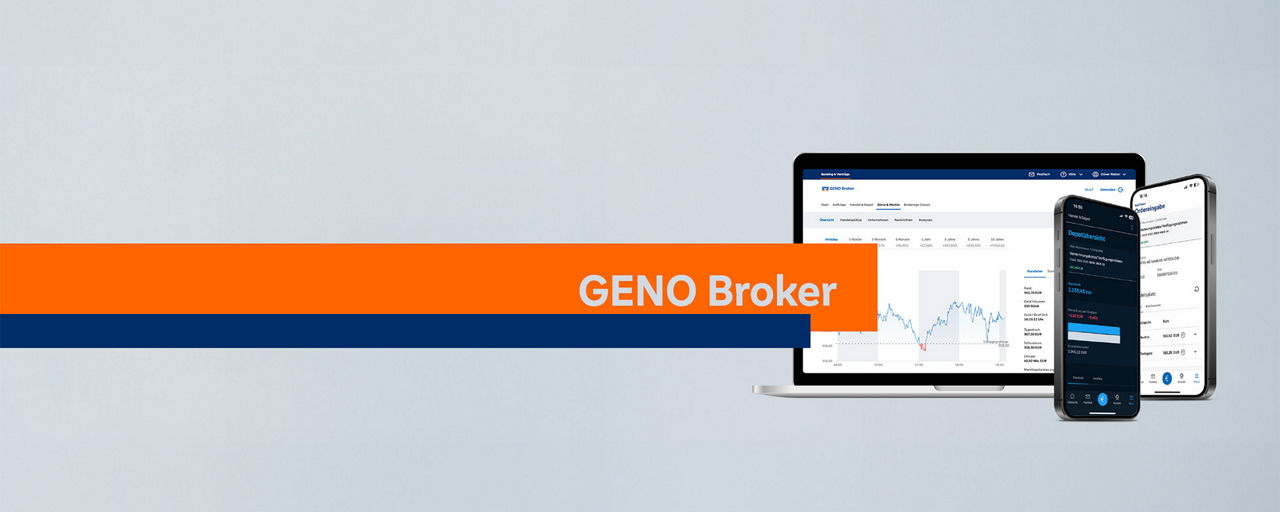 Ansicht des eBrokerage von GENO Broker am Desktop und in der App