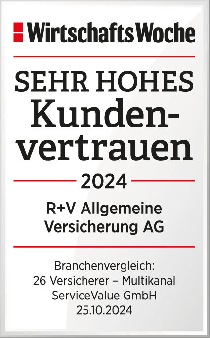 Siegel der Wirtschaftswoche: Kundinnen und Kunden vertrauen der R+V