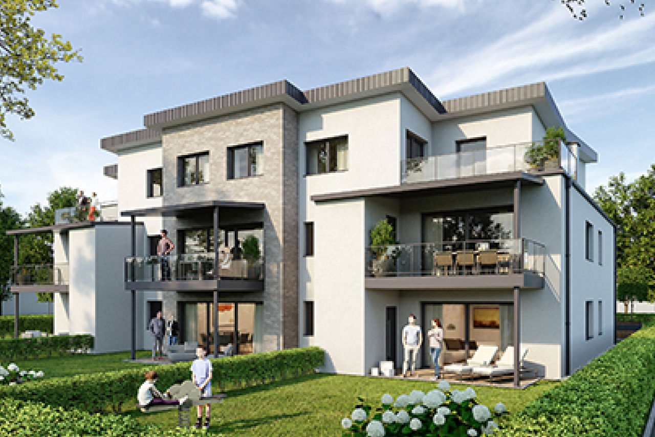 Ein modernes Haus in 3D-Rendering