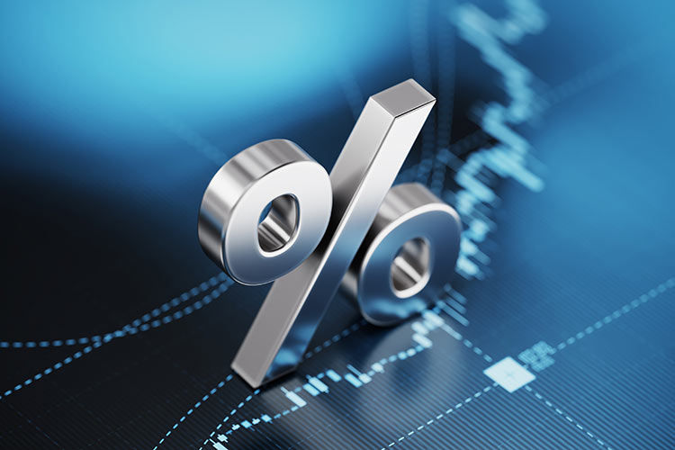 Prozentzeichen auf eine Kursverlauf