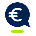 Euro-Zeichen in einer Sprechblase