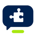 Ein Puzzleteil in einer Sprechblase